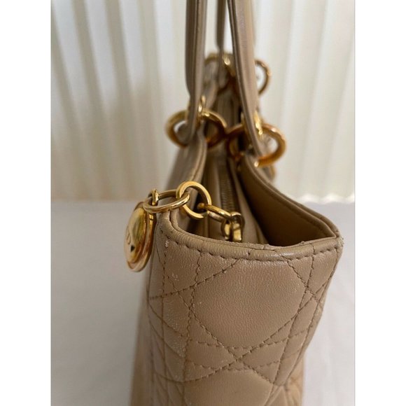 Authentic ChristianDior Lady Handbag Leather Ivory Detachable Strap With Dustbag - Picture 8 of 12